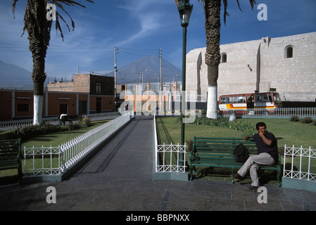 Ein kleiner Park in Arequipa Peru Stockfoto