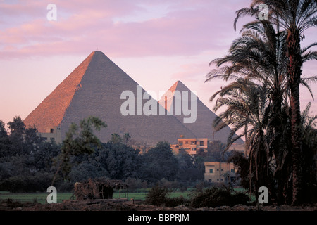 Elk157-1835 ägyptischen Pyramiden von Gizeh sunrise Stockfoto