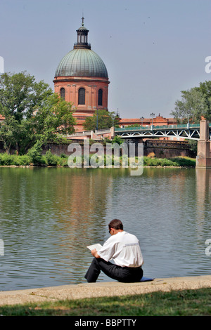 DER HAFEN VON LA DAURADE AUF DER GARONNE, TOULOUSE, HAUTE-GARONNE (31), FRANKREICH Stockfoto