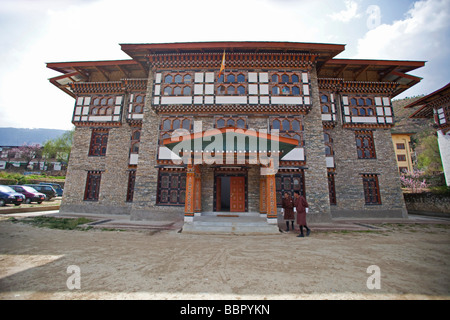 Nationale Bibliothek von Bhutan Gebäude Tashi Chho Dzong Thimphu Stockfoto