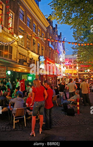 ABENDS ANIMATION, LEIDSEPLEIN, NIEDERLANDE, HOLLAND Stockfoto