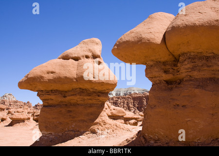 Ausgewaschene Felsformationen, Goblin Valley State Park, Utah Stockfoto