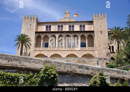 Der königliche Palast von La Almudaina, Palma De Mallorca, Palma Gemeinde, Mallorca, Balearen, Spanien Stockfoto