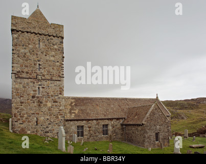 Außen, Kirche St. Clements, Rodel, Insel Harris, Schottland Stockfoto