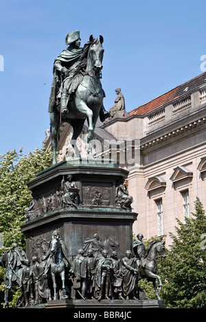 REITERSTANDBILD FRIEDRICH DER GROßE, CHRISTIAN RAUCH, 1851, BERLIN, DEUTSCHLAND Stockfoto