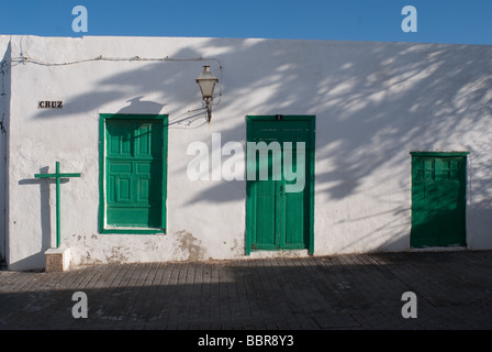 Typische weiße Haus Teguise Lanzarote-Kanarische Inseln-Spanien Stockfoto