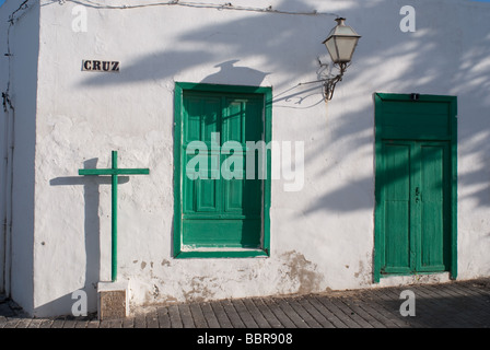 Typische weiße Haus Teguise Lanzarote-Kanarische Inseln-Spanien Stockfoto