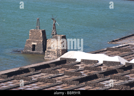 Salinas de Janubio-Lanzarote-Kanarische Inseln-Spanien Stockfoto