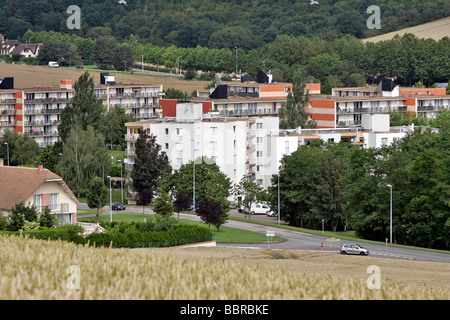 WOHNPROJEKT IM STADTTEIL MAISON ROUGE REHABILITIERT PROBLEM NACHBARSCHAFT VON LOUVIERS (27), FRANKREICH Stockfoto