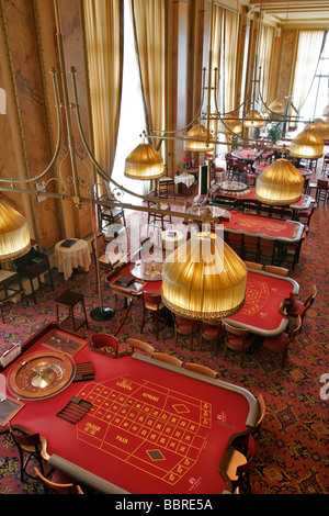 ROULETTE-TISCHEN, CASINO BARRIERE IN BIARRITZ, PYRENEES ATLANTIQUES (64), FRANKREICH, BASKENLAND, BASKISCHE KÜSTE Stockfoto
