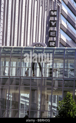 Myer Kaufhaus Überführung little Bourke street Melbourne Victoria Australien Stockfoto