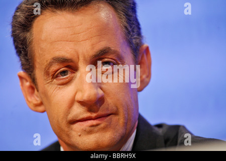 NICOLAS SARKOZY, IN DER ZEIT VOM INNENMINISTERIUM, 89. KONGRESS DER FRANZÖSISCHEN LOKALEN UND REGIONALEN GEBIETSKÖRPERSCHAFTEN Stockfoto