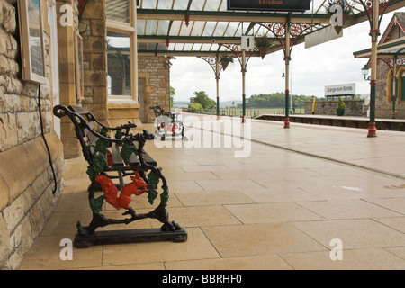 Edwardian Bahnhof Grange restauriert in Sande, Cumbria. Stockfoto