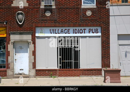 Idioten Dorfkneipe auf Mack Avenue Detroit Michigan USA Stockfoto