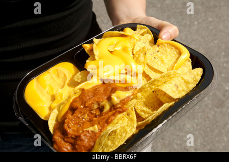 Fast-Food-Natchos aus einer Tankstelle Convenience-store Stockfoto