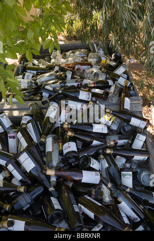 "Flasche Bank" in Skillogalee Winery in South Australia Stockfoto