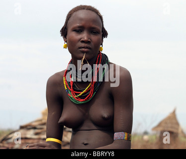 Afrika-Äthiopien-Omo Valley Daasanach Stamm Frau Stockfoto