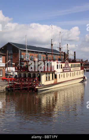 Oliver Cromwell Raddampfer, Gloucester Docks, Gloucestershire, England Stockfoto