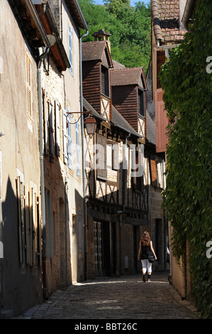 Gassen in Montignac Dordogne Frankreich Stockfoto