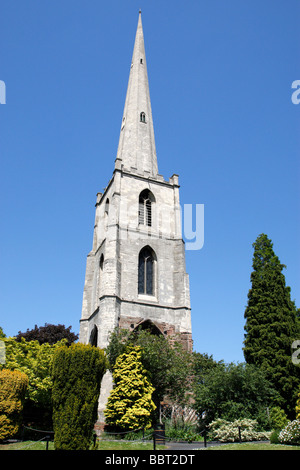 Turm der zerstörten Kirche von Saint Andrews lokal bekannt, wie die Glovers Worcester uk Nadel Stockfoto