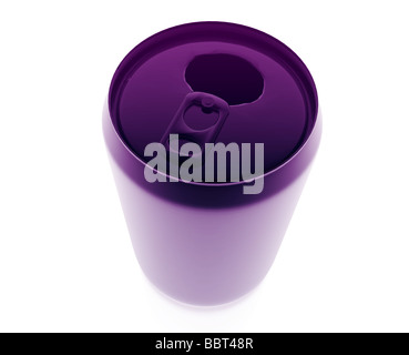 Generische Soda trinken können glänzende Metall Stil Illustration isoliert Stockfoto