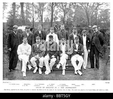 Südlich von England V Australien 1899 Foto der Mannschaft als Kapitän von WG Grace die im Crystal Palace gespielt Stockfoto