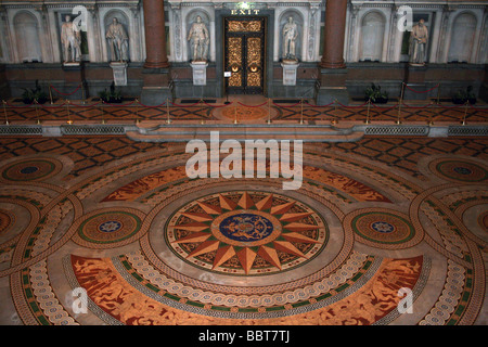 Minton gefliesten Boden In der Aula, St.-Georgs-Halle, Liverpool, Merseyside, UK Stockfoto