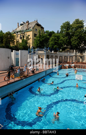 Überblick über das Gellertbad in Budapest Ungarn Stockfoto