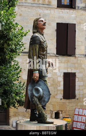 Statue von Cyrano de Bergerac Dordogne Frankreich Stockfoto