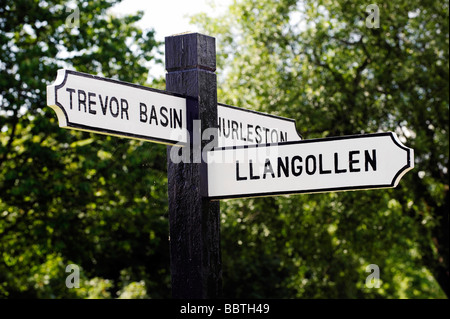 Melden Sie auf Llangollen Kanal in Nord-Wales Stockfoto