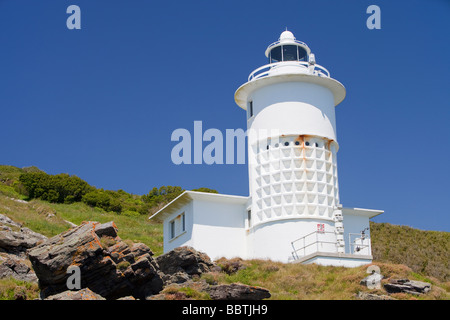 Tater Du Leuchtturm in der Nähe von Mousehole Cornwall UK Stockfoto