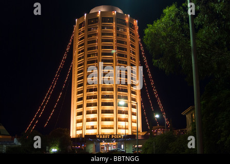 Hobart auf Tasmanien Nacht Wrest Point Tower Hotel Stockfoto