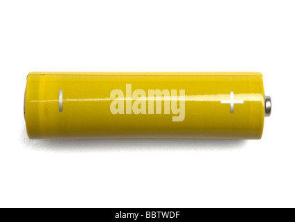 AA Batterie auf weißem Hintergrund Stockfoto