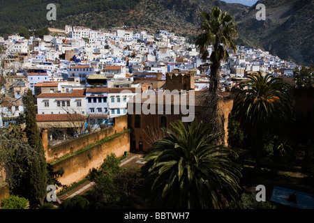 Blick vom Kasbah, Chefchaouen, Marokko, Nordafrika Stockfoto