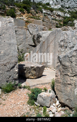 Marmor-Steinbruch bei Montagne Sainte Victoire (Provence, Frankreich) Stockfoto