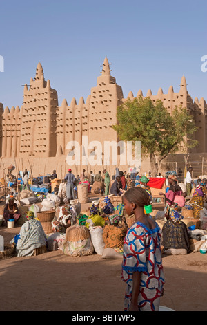 Große Moschee von Djenne, Djenné, Mopti Region, Niger im Landesinneren Delta, Mali, Westafrika Stockfoto