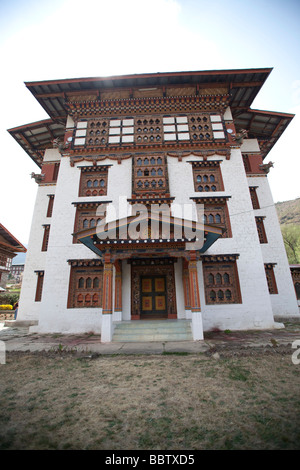 Nationale Bibliothek von Bhutan Gebäude Tashi Chho Dzong Thimphu Stockfoto