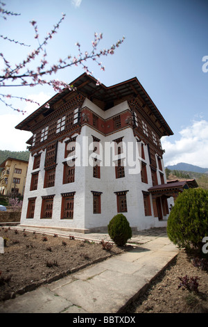 Nationale Bibliothek von Bhutan Gebäude Tashi Chho Dzong Thimphu Stockfoto