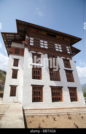 Nationale Bibliothek von Bhutan Gebäude Tashi Chho Dzong Thimphu Stockfoto