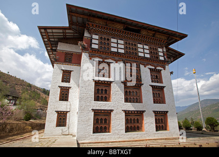 Nationale Bibliothek von Bhutan Gebäude Tashi Chho Dzong Thimphu Stockfoto