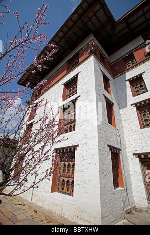 Nationale Bibliothek von Bhutan Gebäude Tashi Chho Dzong Thimphu Stockfoto