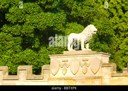 England, Northumberland, Alnwick. Löwen-Brücke in der Nähe von Alnwick Castle in Northumberland. Stockfoto