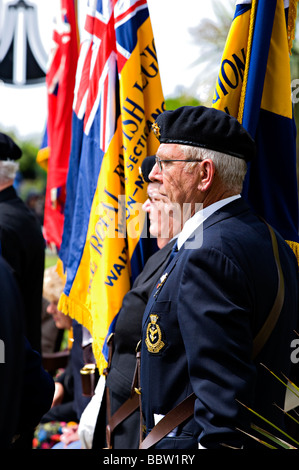 Veteranen an einen d-Day 65. Gedenkfeier Dienst in Clacton, Essex, UK Stockfoto