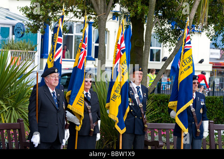 Veteranen an einen d-Day 65. Gedenkfeier Dienst in Clacton, Essex, England. Stockfoto