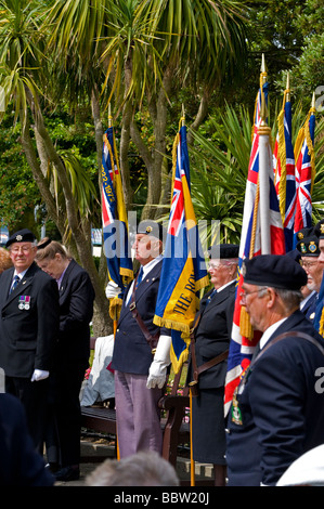 Veteranen an einen d-Day 65. Gedenkfeier Dienst in Clacton, Essex, England. Stockfoto