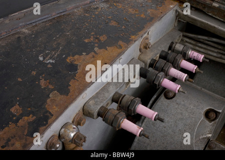 Ersatzmotor Zündkerzen eines Sportwagens 1937 Bugatti Typ 57s Atalante Stockfoto