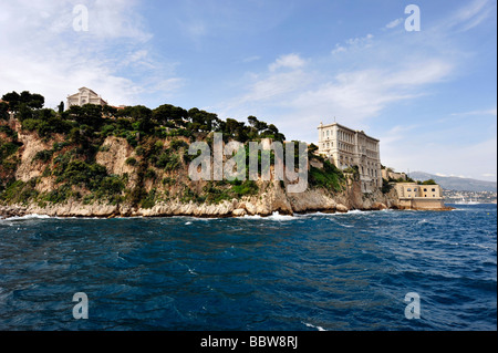 Ozeanographische Museum Monaco und fürstlichen Palast von Monaco. Stockfoto