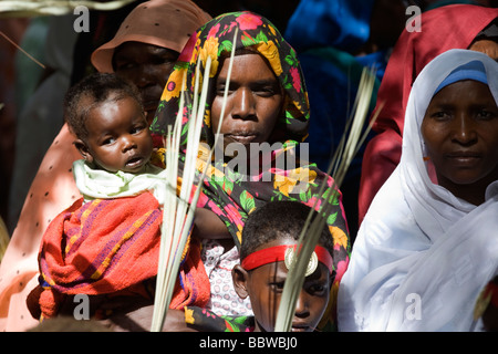 Politischen Damen besuchen Womens Friedenskundgebung in einem zusammengesetzten Zelt, der Gouverneur von North Darfur in Al Fasher angehören Stockfoto