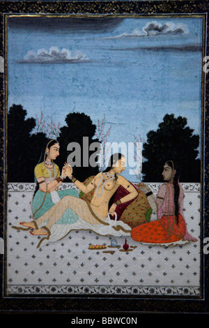 Deutschland Berlin Pergamon Museum Moghul-Miniaturmalerei Indien Stockfoto