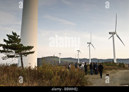 Eco World Kuzumaki Wind Power Station, Baujahr 2003. Kuzumaki, Japan, 17. Oktober 2009. Stockfoto